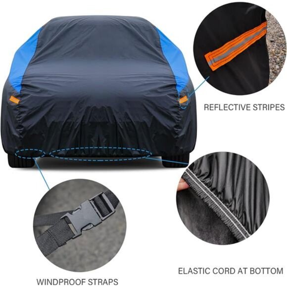 Car Cover for Automobiles All Weather Waterproof, Universal Fit Sedan Chevrolet - Picture 11 of 14